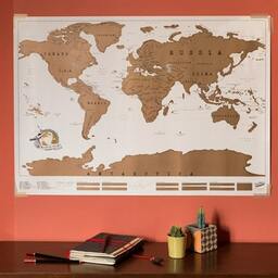 Carte du monde à gratter blanche
