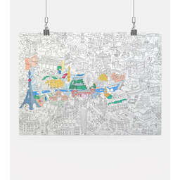 Poster géant à colorier Paris
